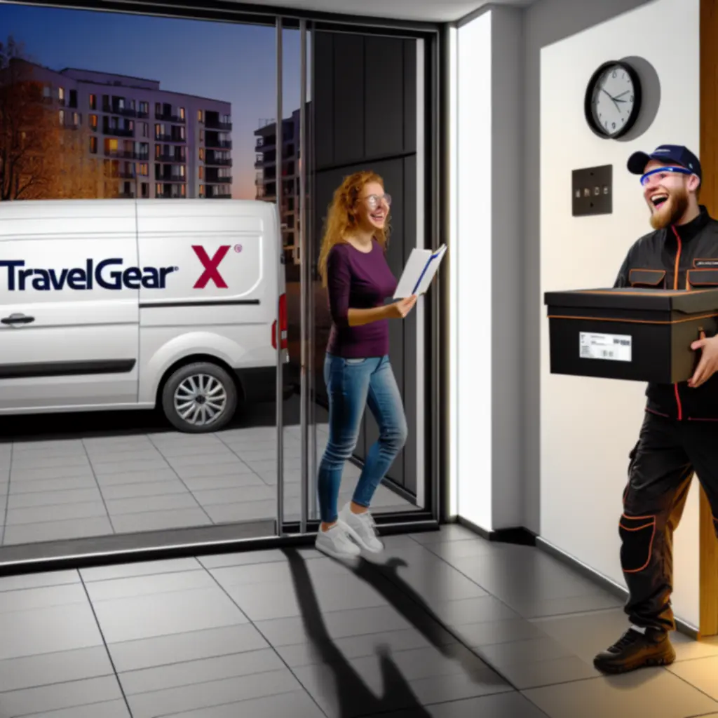 Kurier ekspresowy dostarczający przesyłkę