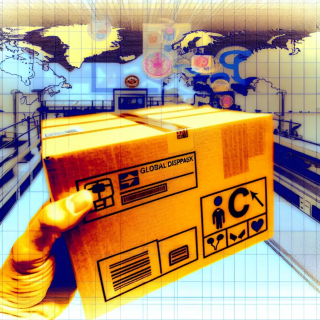 Mapa Europy symbolizująca międzynarodową wysyłkę