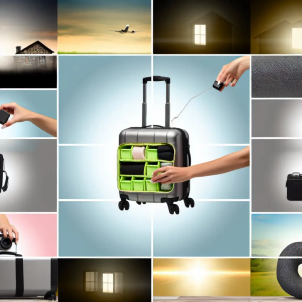 Popularne akcesoria podróżne ułożone w estetyczną kompozycję