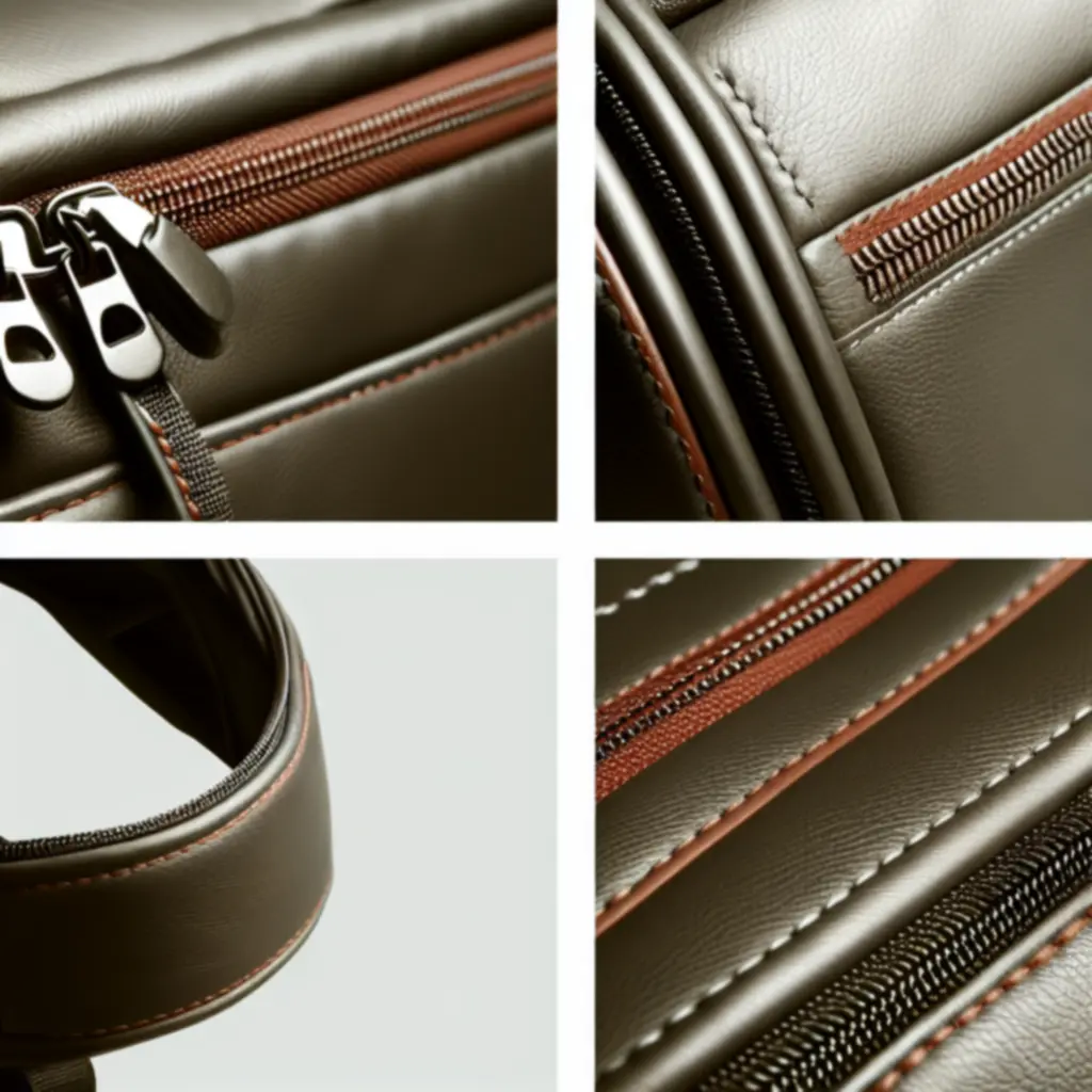 Zbliżenie na detale premium walizki TravelGearX: materiał, suwaki i wykończenie