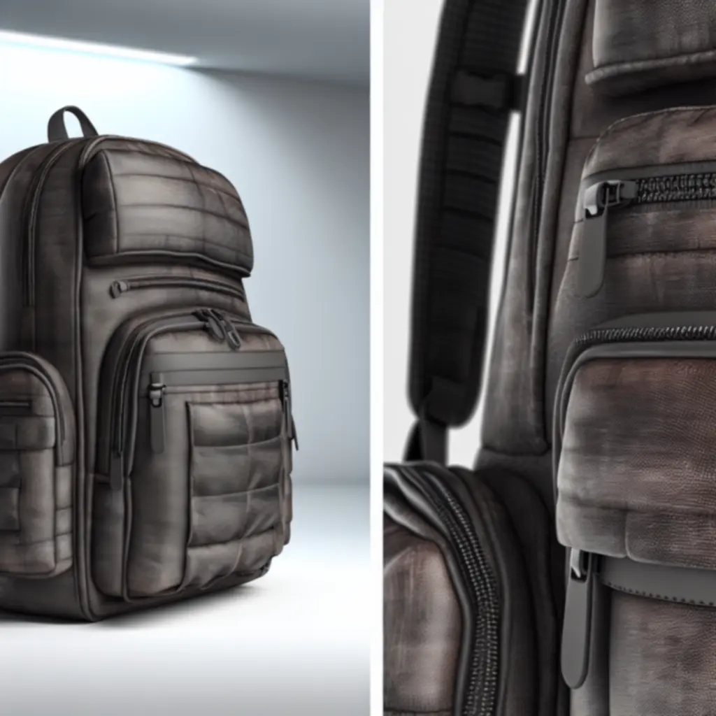 Nowoczesny plecak podróżny na tle miejskiego krajobrazu